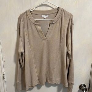Kinesis Women’s‎ Long Sleeved Split V Neck Extra Soft Casual Top Size XL Comfy